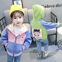 3 girls coat autumn and winter 2021 new foreign gas plus suede thickened children 4 cute vets with hat blouses 6 years 5