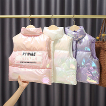 Girl cotton waistcoat jacket autumn and winter female baby Yangqi Children thickened down cotton vest Khamshoulder outside wearing spring and autumn