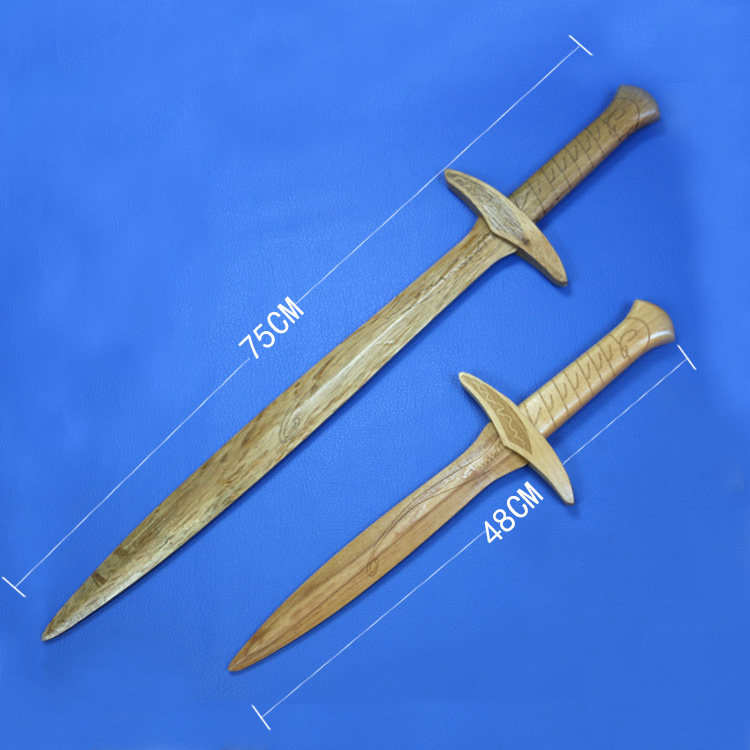 木刀剑cosplay道具武器木剑 指环王霍比特人木制钉刺剑未开刃