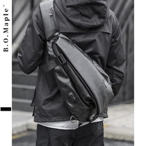 BOMaple Creative Water Drop Bag Mens Breast Bag Fashion Triangle Shoulder Cross-body Bag Waterproof Leather Rechargeable Backpack