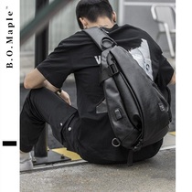 BOMaple waterproof water drop bag mens chest bag cross-body bag tide brand leather charging cycling triangle shoulder bag