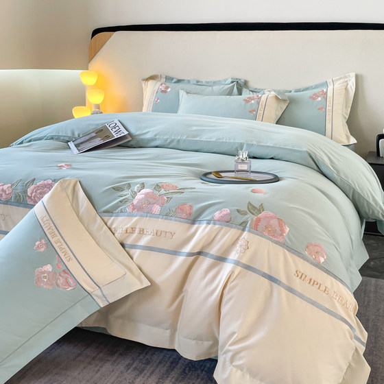 Full cotton embroidered long velvet cotton wool four-piece set sheet-type pure cotton wide edge set bed fittings style high-end bedding
Full cotton embroidered long velvet cotton wool four-piece set sheet-type pure cotton wide edge set bed fittings style high-end bedding