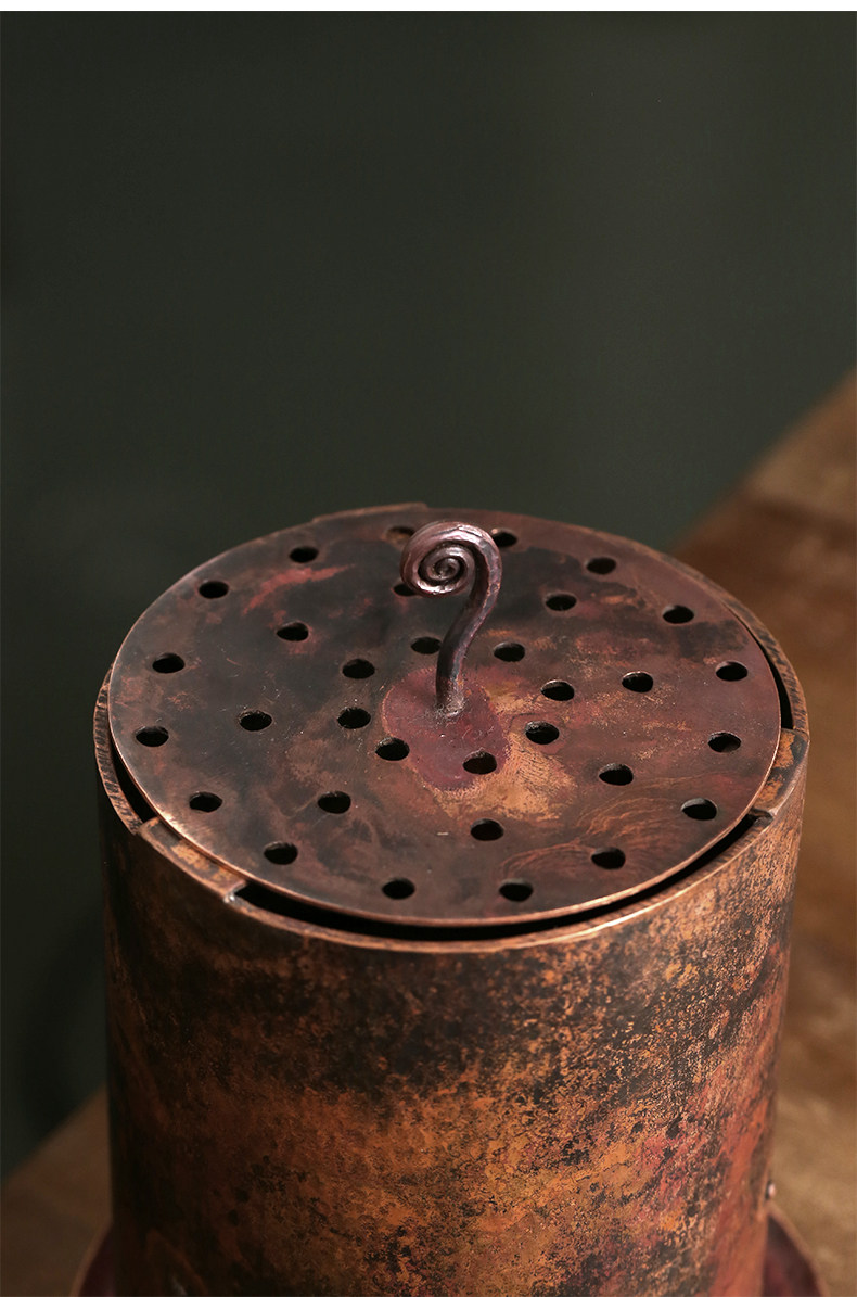 日式手工炭炉复古铜茶炉铜艺风炉茶道烧水煮茶器功夫配件