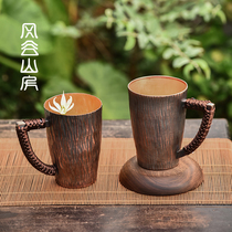Wind Valley Mountain House handmade creative mug Pure copper teacup thickened heat-resistant household copper cup Office drinking cup
