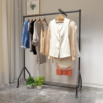 Clothing store promotion frame screw-free mounting frame floor-to-ceiling bedroom clothes stall hangers removable with wheels