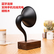 Grammi Mini Gramme Machine Wireless Charging Bluetooth Sound Speaker Retro Horn Charger Creativity