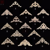 Dongyang wood carving medium European solid wood horns furniture drawer cabinet door Wood flower patch background wall decoration decals