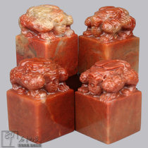 Natural Shoushan Stone Jiuwu Ancient Beast Seal Customized Gold and Stone Seal Carving Collection Calligraphy and Calligraphy Name Liangzhang Stone