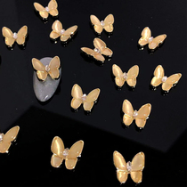 Bow nail jewelry three-dimensional metal alloy nail jewelry Net red pop nail butterfly gold decoration