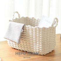 Household cotton thread storage basket woven basket dirty clothes basket snack box toy storage box glove basket laundry frame