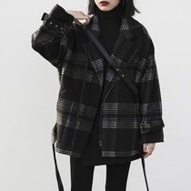 CHICVEN 2019 winter new retro tooling plaid padded woolen jacket winter loose motorcycle jacket top