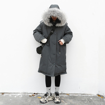 CHICVEN Street leisure thick warm medium long pike cotton coat big wool collar thick coat cotton clothes autumn and winter