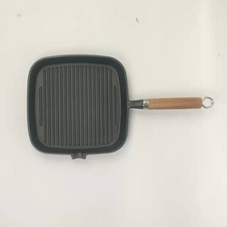 Cast iron pan steak frying pan thickened striped steak pan uncoated non-stick pan induction cooker gas universal