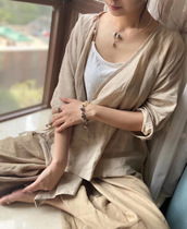 july yoga literary retro ramie shirt