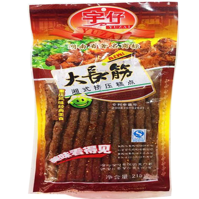 湖南特产大长筋麻辣条215克 长长的麻辣条怀旧零食80后童年的味道
