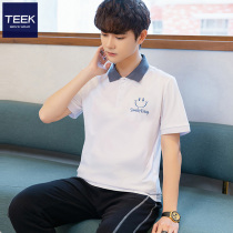 2022 Summer new guys short sleeve polo shirt with collar teen Paul thin clothes flipped mens T-shirt
