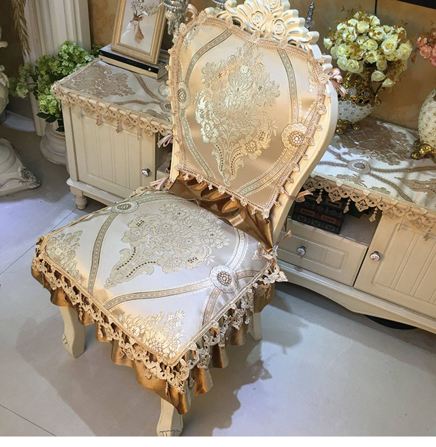 欧式四季餐椅垫椅子凳子坐垫椅套套装防滑垫子家用布艺可拆洗定做