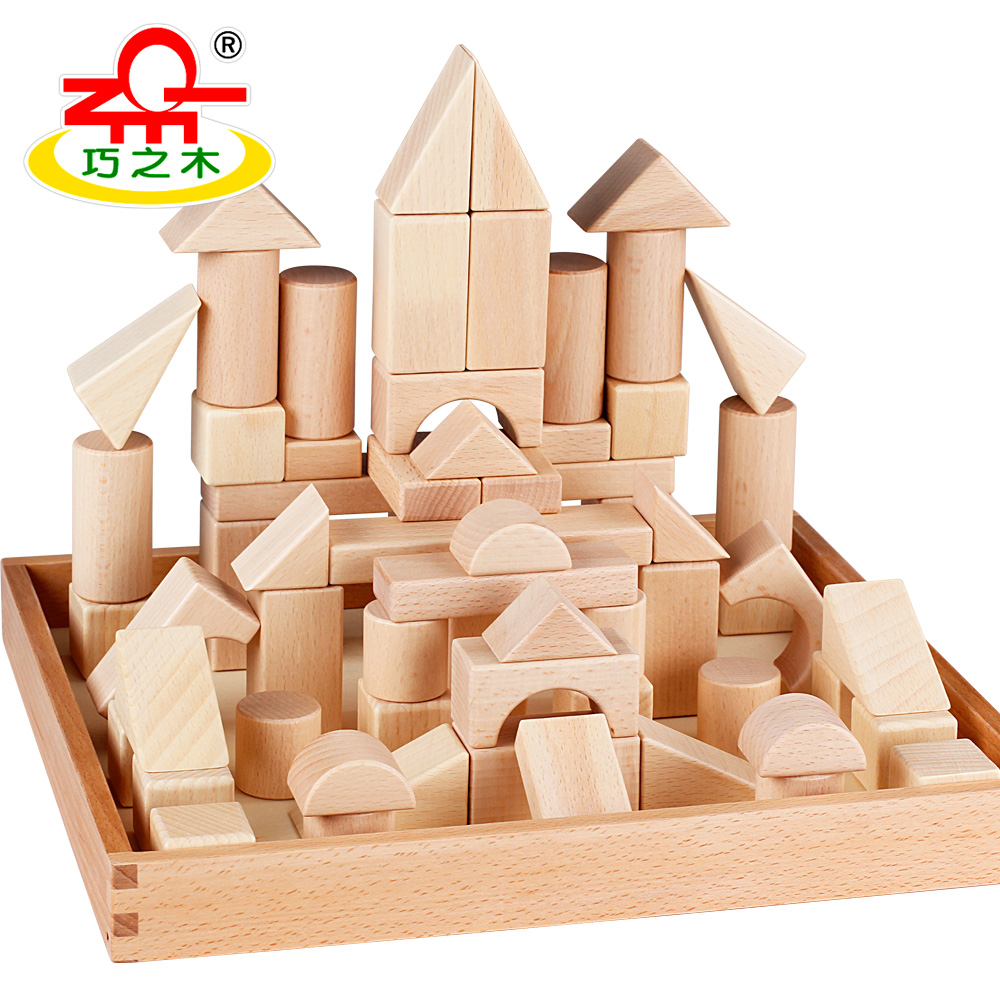 巧之木儿童早教婴儿木制玩具38粒大块积木原色益智玩具早教积木产品展示图4