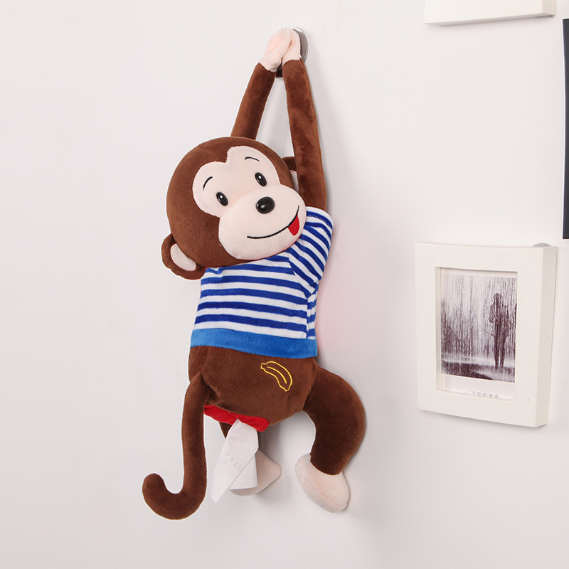 leather monkey creative tissue box car interior car hanging type drawer cartoon cute car decoration