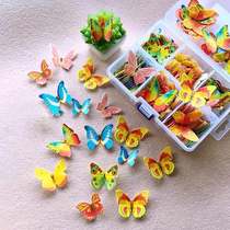 Bake birthday cake decoration can eat glutinous rice paper butterfly edible ornaments small flower pattern diy creative