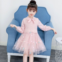 Spring and Autumn Girls Dress 5 Childrens Princess Dress 6 Western Qi 7 Chinese Children 9 Baby Skirt Autumn and Winter Korean Sand Skirt 10 Years
