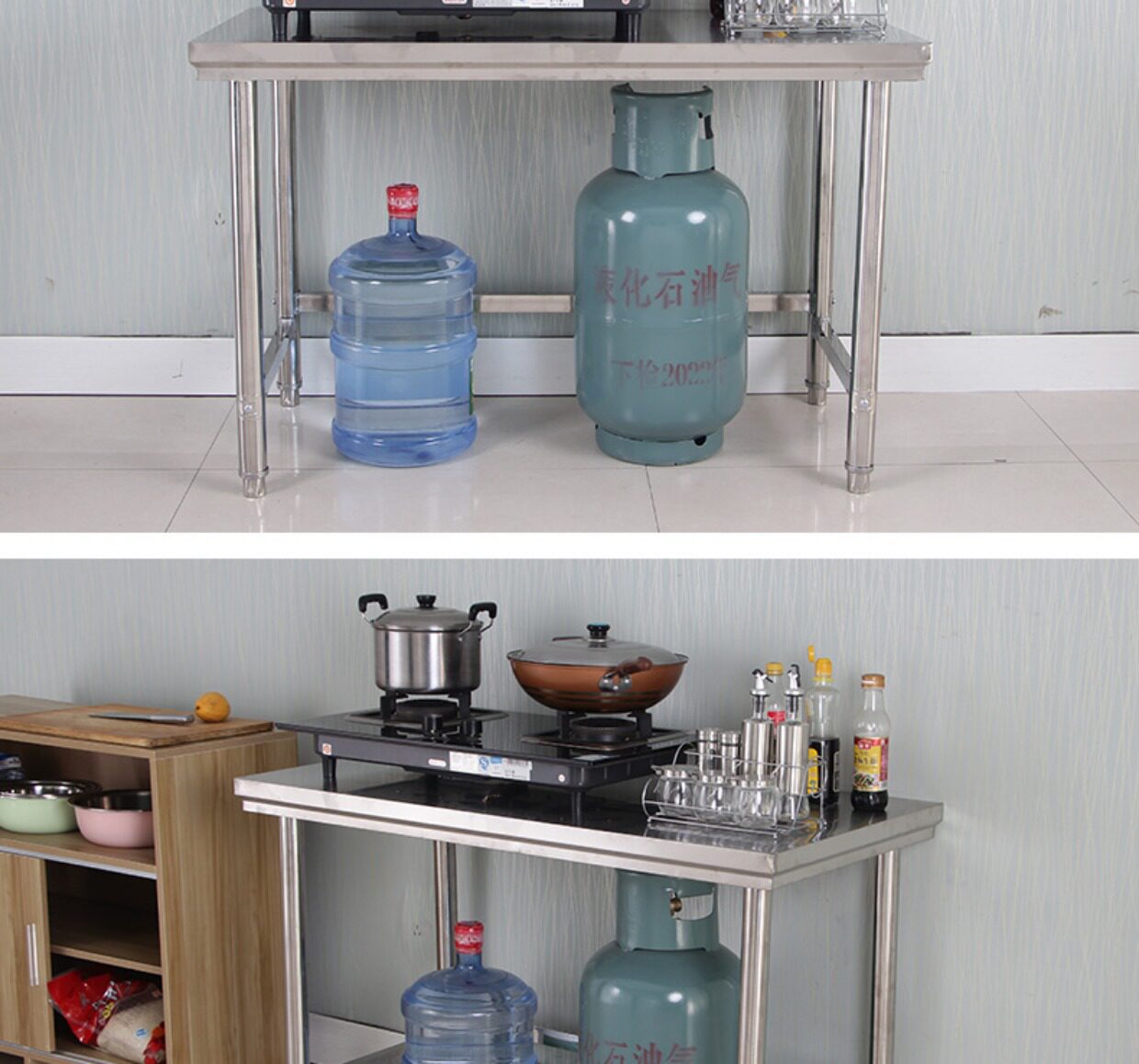 奶茶店烘焙桌裁剪桌不锈钢工作台操作台试验台平台拉面桌切菜层架