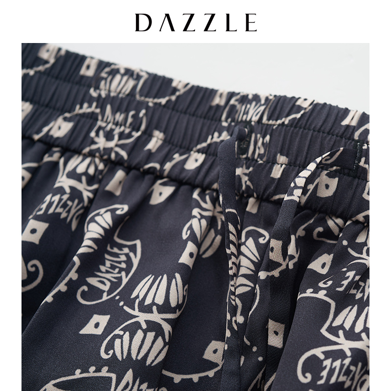 dazzle spring new european and american pajamas loose drawstring printed shorts for women 2g3q1106a