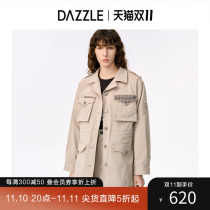 DAZZLE Vintage Classic Simple Nail Bead Embroidered Casual Coat Women 2C1F4081L