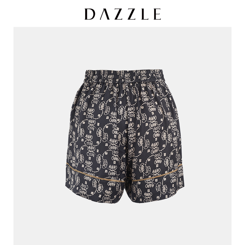 dazzle spring new european and american pajamas loose drawstring printed shorts for women 2g3q1106a