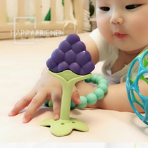 South Korea Imports ANGE Safe Silicone Grinding Tooth Stick Baby Banana Strawberry Mouth Bite to Pacify Pacifier