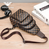 Kerry Armani chest bag mens leather first layer cowhide backpack Cowhide large capacity shoulder crossbody bag Mens satchel