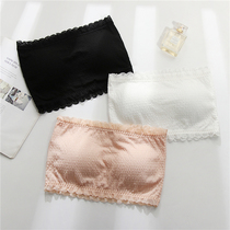 Put your bra underwear without shoulder wrapped in summer bras with small breast gathering outside penetrating transparent and anti-slip vest bras