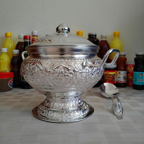 Import Handicraft Southeast Asian Customs House Decoration Thai Tinder Old Tinsmith Tin Pot Soup Pot