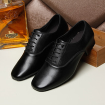 Latin Dance Shoes Men Morden Dance Shoes Adults Softbottom Modern National Standard Bull Leather Ballroom Dancing Genuine Leather Square Dance Shoes