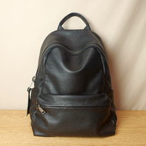 Leather backpack mens head layer cowhide crocodile pattern large capacity casual personality soft leather mens backpack