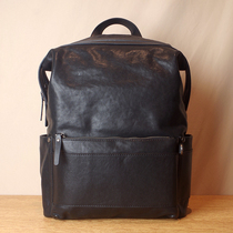 Backpack Mens Shoulder Bag Leather Large Capacity Tanning Leather Tanning Leather Tanning Mens Handmade Small Shoulder Backpack