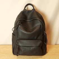 Leather mens backpack large capacity soft leather mens and womens casual personality Tide Head layer cowhide travel Mens backpack