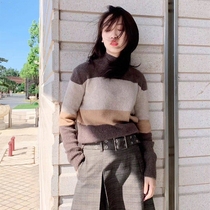 Ou Amashi flag 2021 Winter New striped turtleneck sweater women 5399258-7t1023-005