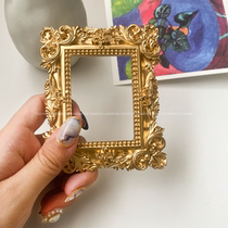 European New Retro Creative Gold Embossed Mini Photo Frame Earrings Jewelry Photo Props Home Decoration
