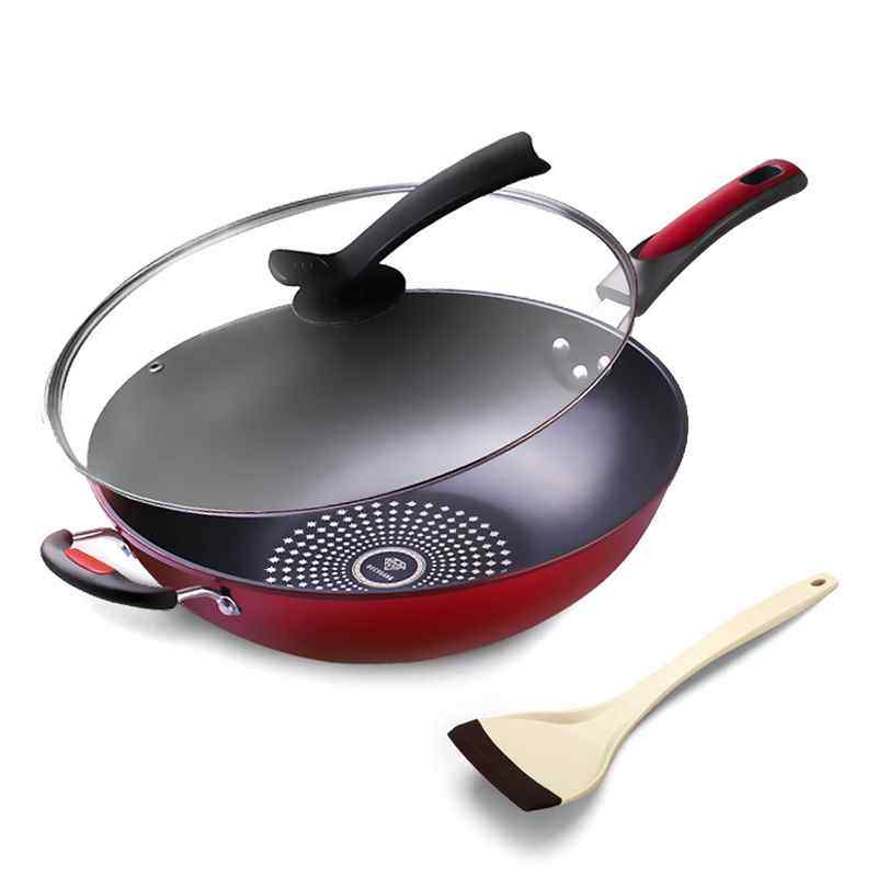 壹锅之君 32cm炒锅不粘锅无油烟炒菜锅 平底锅铁锅电磁炉通用锅具_不