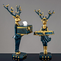 Creative European deer tissue box tray ornaments living room coffee table porch small objects storage office desktop decorations