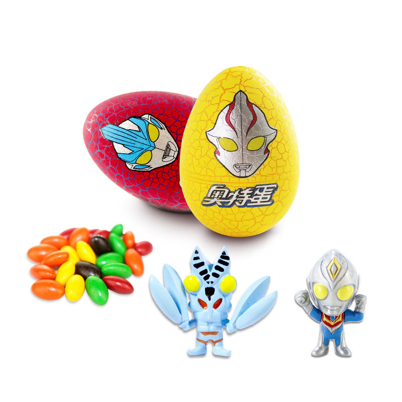 添乐卡通王奥特蛋奥特曼玩具10g/个内含巧克力豆6色糖果