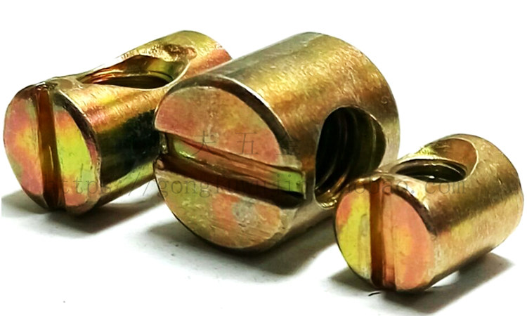 一字槽锤仔锤子锤头螺母 m6m8 组合书柜儿童床横孔螺母 中心螺母