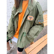 2020 European station new womens loose Joker student spring short embroidered letter coat women