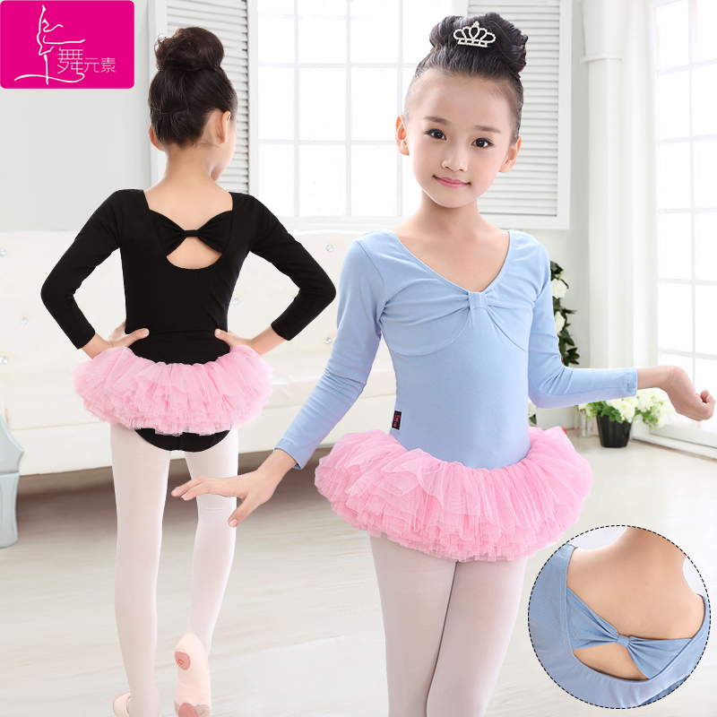 Children's dance clothes, girls long sleeves, dance clothes, autumn ballet dress, examination performance