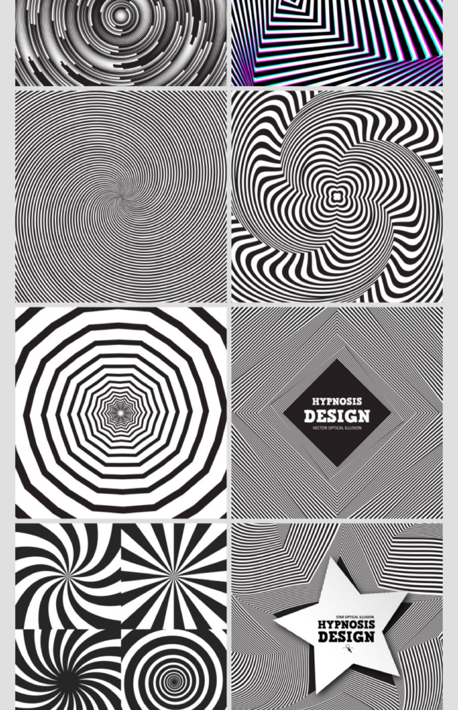 矢量图迷幻视错觉几何线条抽象螺旋背景构成图案平面ai设计素材