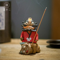 The twelve works of the sky master Zhong Kui tea pet handmade boutique small ornaments creative can raise incense burner town house tea table tea play
