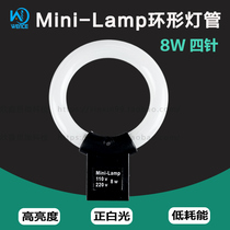 Microscope mini lamp220v8w light source Black fluorescent tube 4-pin 110V white halo-shaped lamp