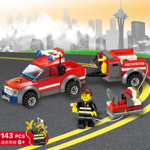 Compatible Lego Children Toy Boy 7-9 Years Old Puzzle 10 Fire Engines 5 Parquet Building Blocks 4 Boys 6 Assembly Models