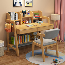 Children study table and chairs suit Elementary students can lift and write table boys girls home bedrooms solid wood European-style desk